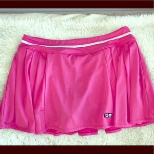 Pink pleated FILA tennis skort